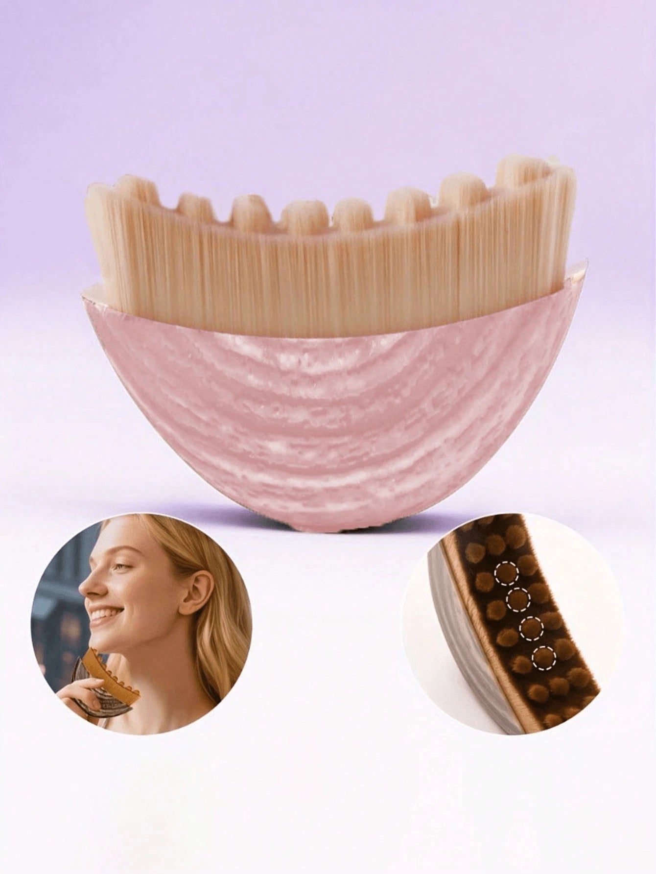 Pink Lymphatic Drainage Shaping Face & Body Brush, Suitable For Facial & Jawline Lymphatic Drainage Massage, Ergonomic Design Contouring Skin, Can Reduce Swelling And Relieve Fatigue