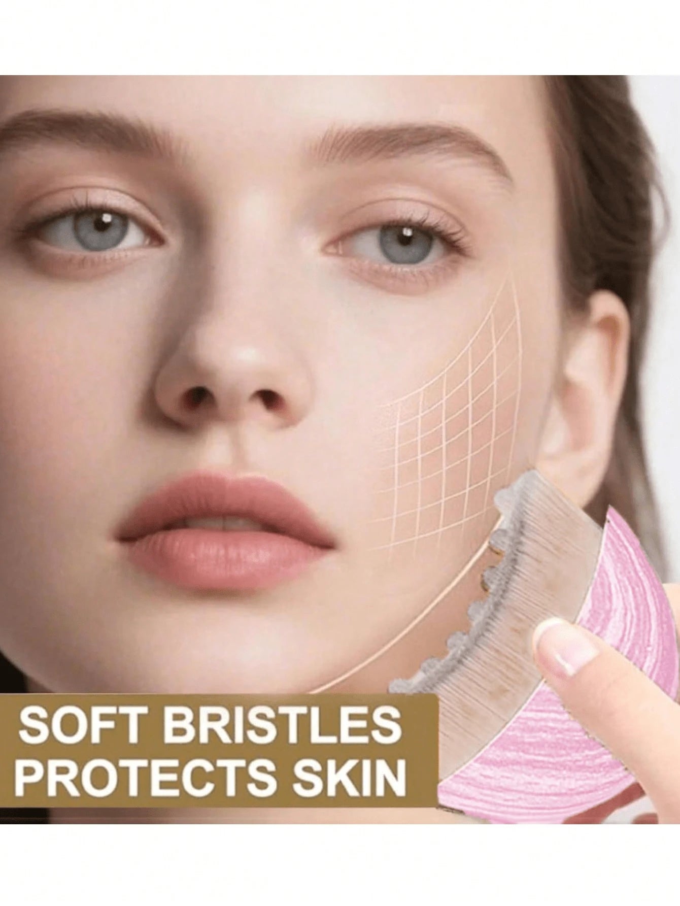 Pink Lymphatic Drainage Shaping Face & Body Brush, Suitable For Facial & Jawline Lymphatic Drainage Massage, Ergonomic Design Contouring Skin, Can Reduce Swelling And Relieve Fatigue