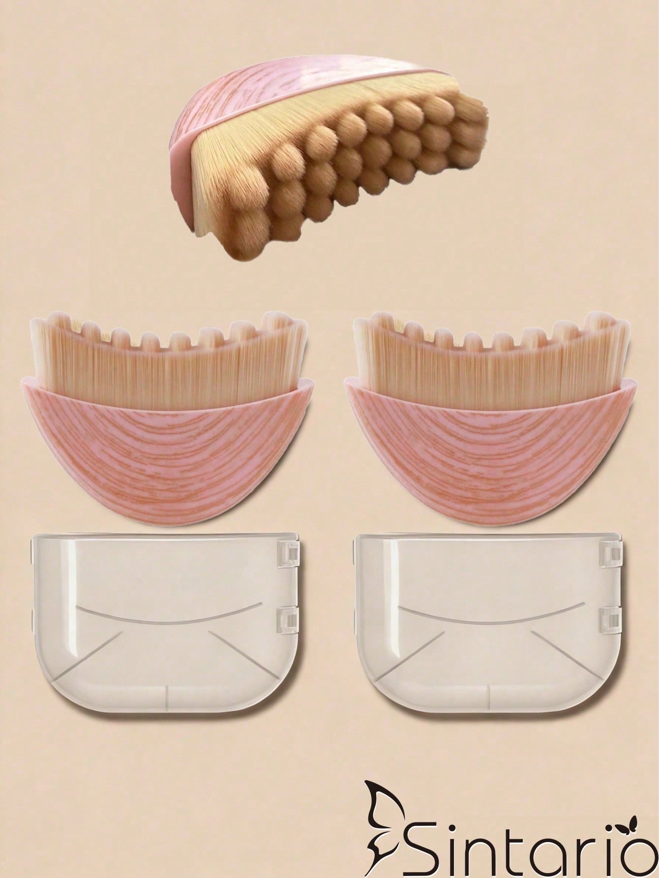 Pink Lymphatic Drainage Shaping Face & Body Brush, Suitable For Facial & Jawline Lymphatic Drainage Massage, Ergonomic Design Contouring Skin, Can Reduce Swelling And Relieve Fatigue