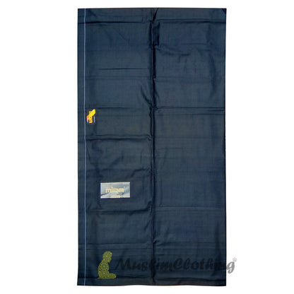 Plain Black Mira Cotton Sarong – Classic Solid Black Color, Clean Look with No Stripes