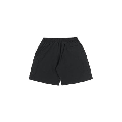 Plain Cargo Nylon Shorts in Black - Four Street