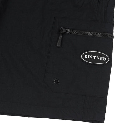 Plain Cargo Nylon Shorts in Black - Four Street