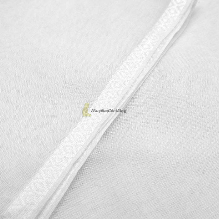Plain White Muslim Men's Soft Lightweight Shawl Scarf Voile Almas