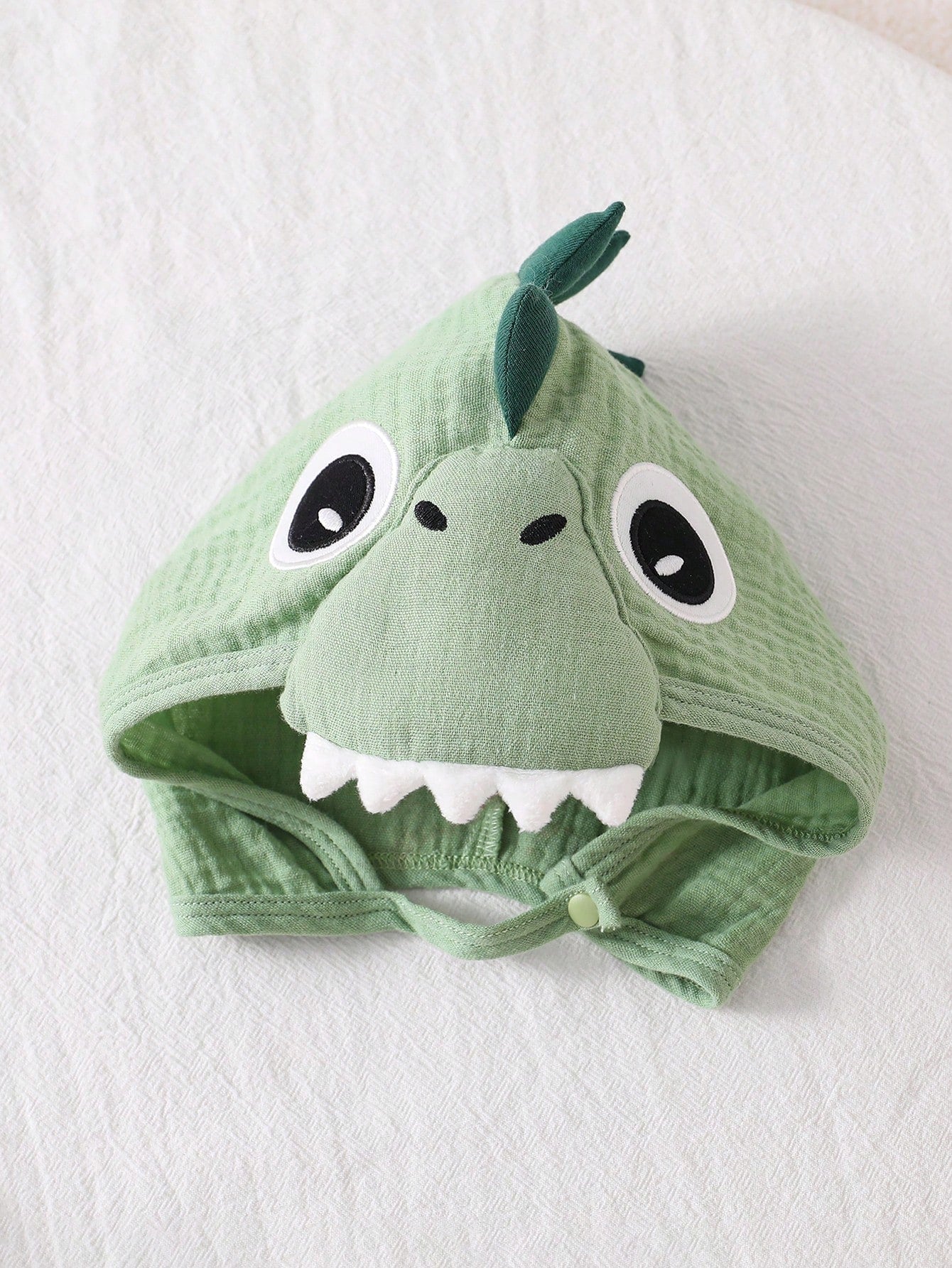 Playful Pals 2pcs Baby Boys Summer Green Soft Cotton Dinosaur Bodysuit Dinosaur Hat Set, Cute Style