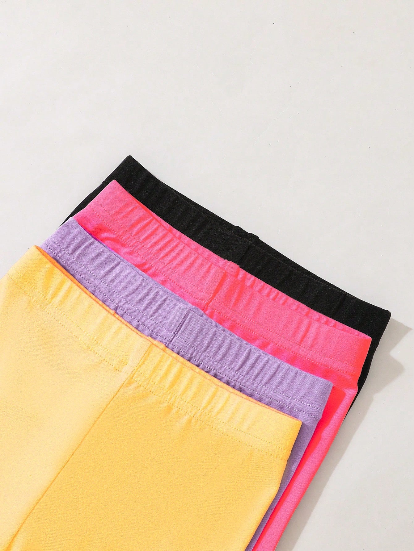 Playful Pals 4pcs Baby Girls' Athletic Shorts Summer Gym Casual Black Hot Pink Purple Butter Yellow