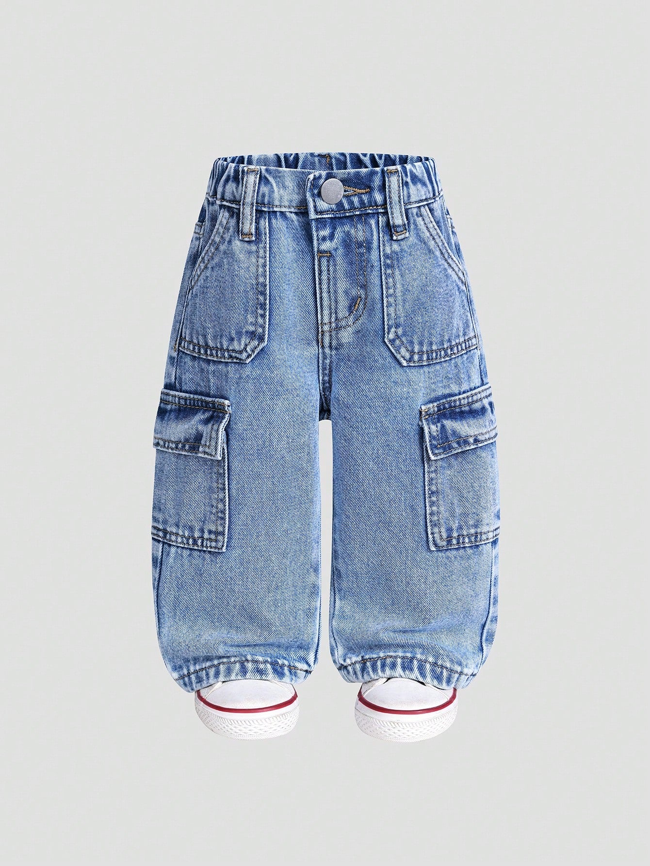 Playful Pals Baby Boy Cotton Adjustable Waist Cargo Pocket Casual Pants