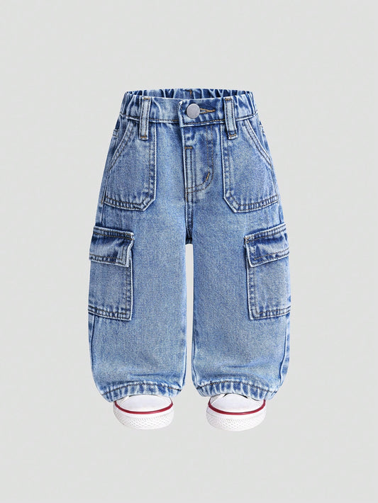 Playful Pals Baby Boy Cotton Adjustable Waist Cargo Pocket Casual Pants