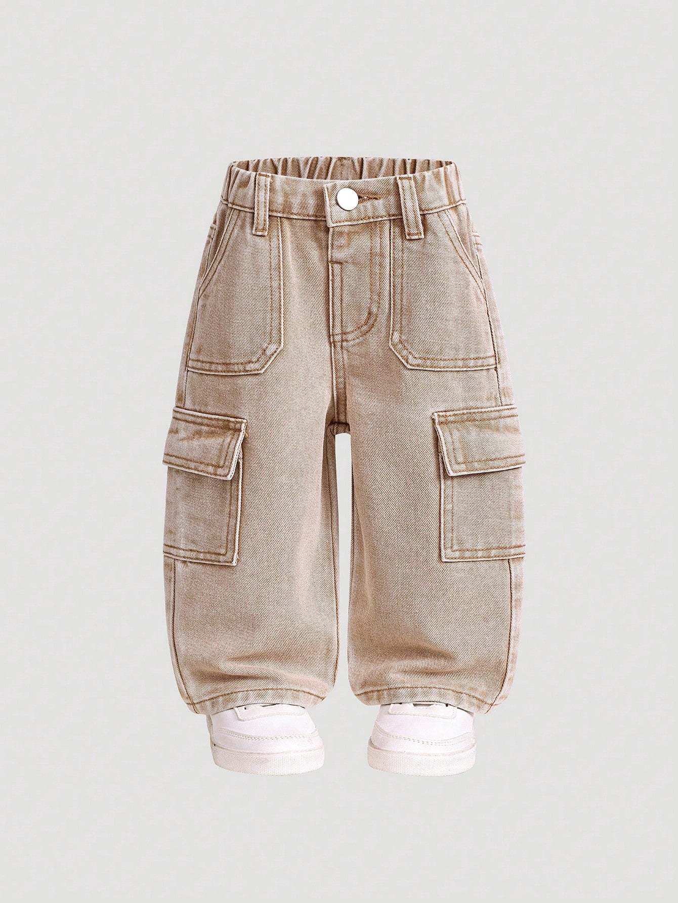 Playful Pals Baby Boy Cotton Adjustable Waist Cargo Pocket Casual Pants