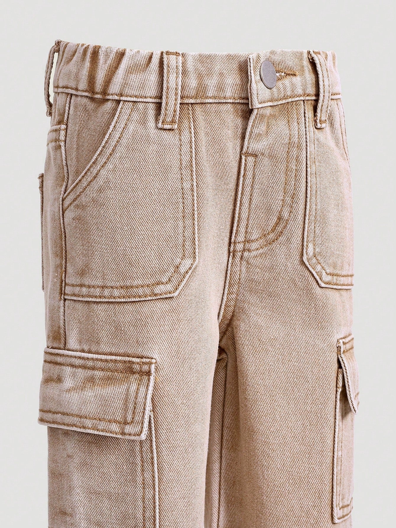 Playful Pals Baby Boy Cotton Adjustable Waist Cargo Pocket Casual Pants