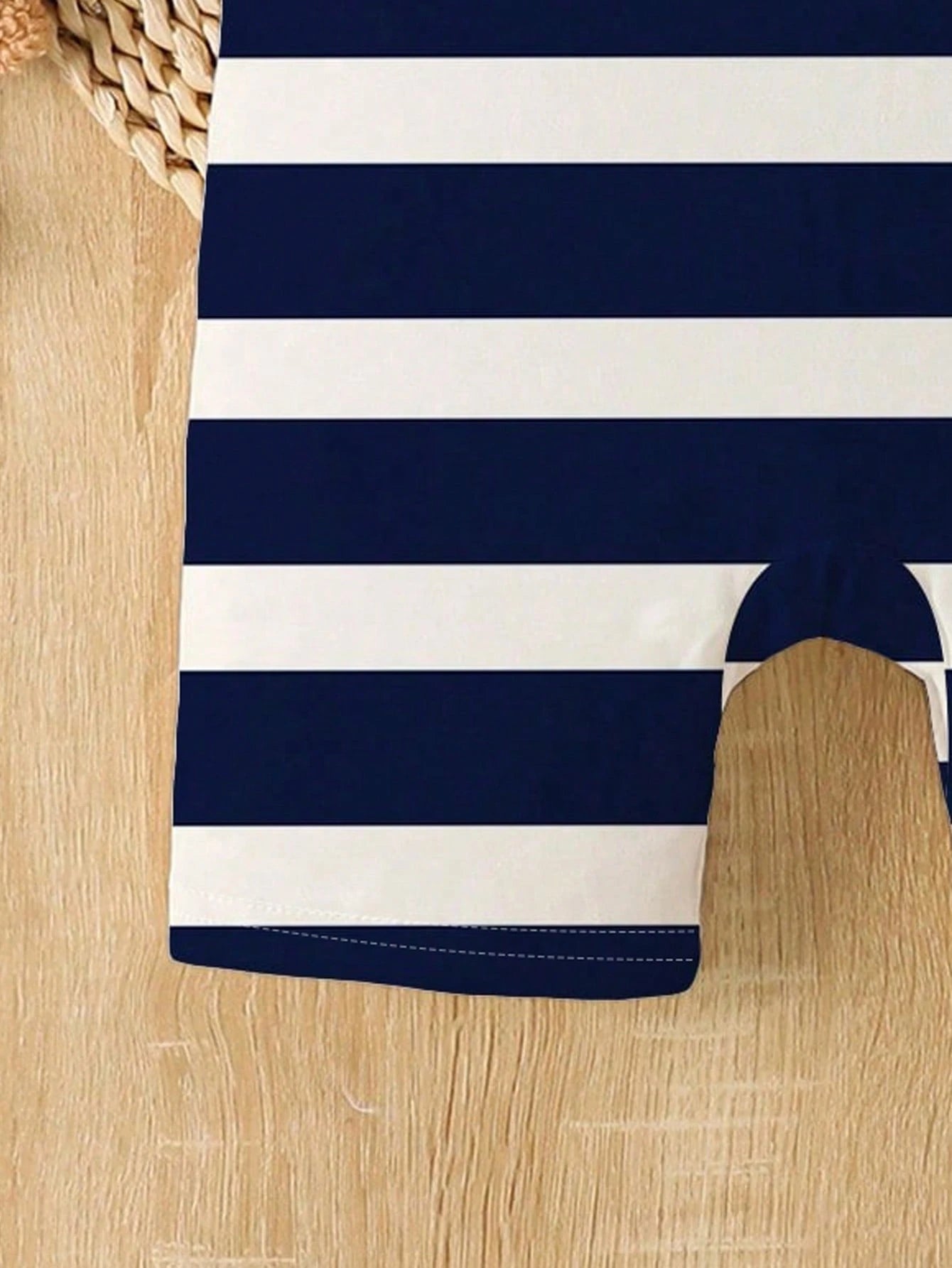 Playful Pals Baby Boy Striped Bear Print Short Sleeve Romper, Casual Outfit Suitable For Spring/Summer Holidays