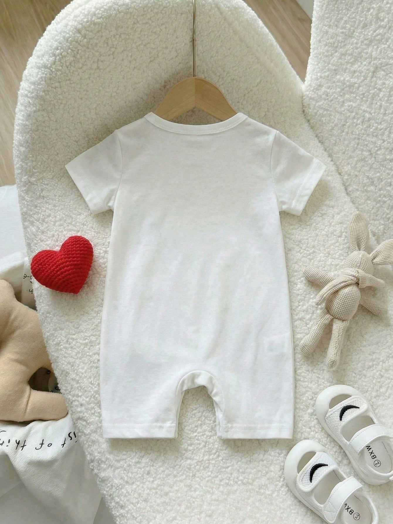Playful Pals Baby Boy Striped Bear Print Short Sleeve Romper, Casual Outfit Suitable For Spring/Summer Holidays