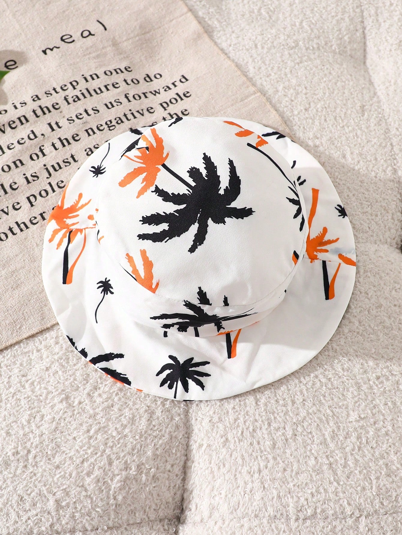 Playful Pals Cute Baby Boy 3-Piece Summer Set White Fashionable Letter Print Tank Top Palm Tree Beach Shorts & Matching Hat For Vacation Holiday Outdoor Activities