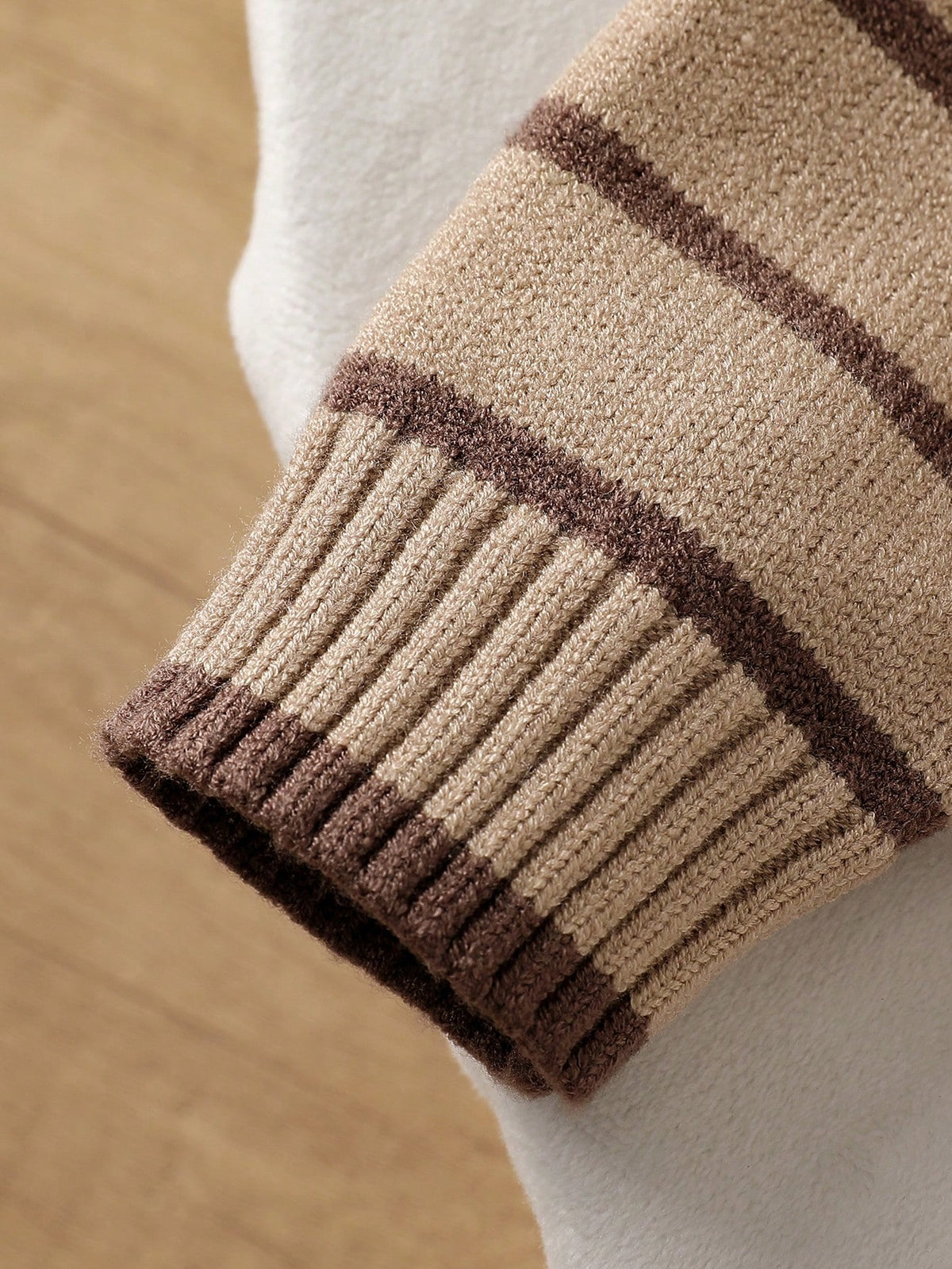 Playful Pals Young Boys Sweater With Turn-Down Collar Long Sleeve Striped Color Block Sweater Suitable For Spring Autumn Winter Autumn/Winter Seasons