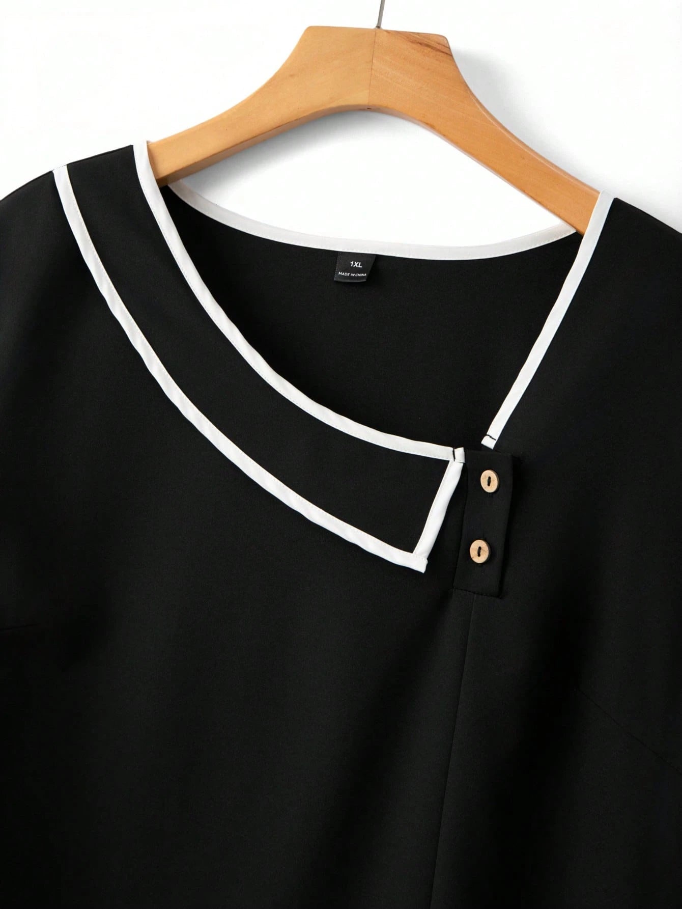 Plus Size Women's Contrast Trim Casual Versatile Everyday Outing Shirt