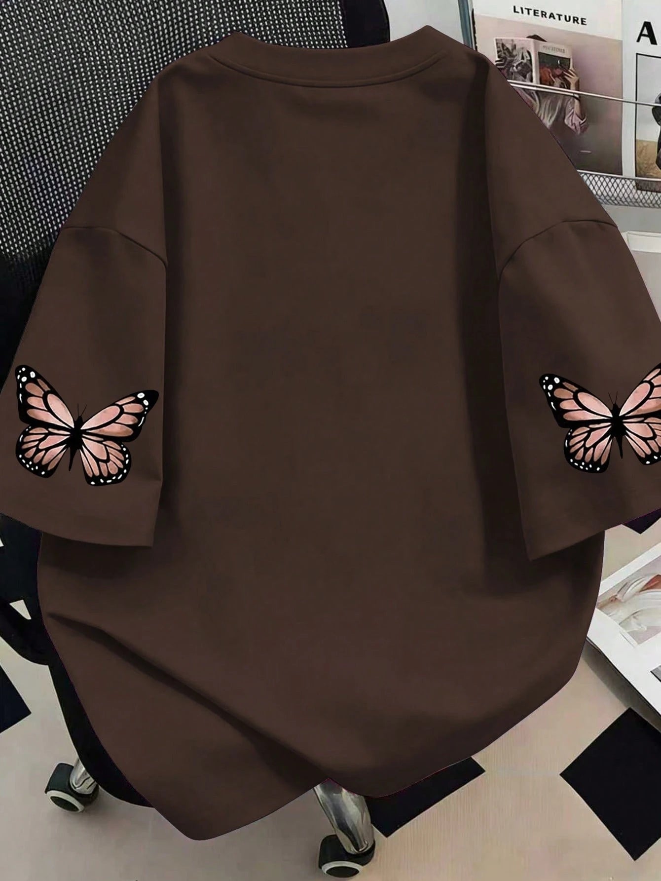 Plus Size Women's Summer Casual Vacation Daily Commute Butterfly Print Loose Fit T-Shirt, Suitable For Summer Holiday, Beach, Vacation, Spring, Valentine's Day, Carnival, Mother's Day Gift; Mom Gift