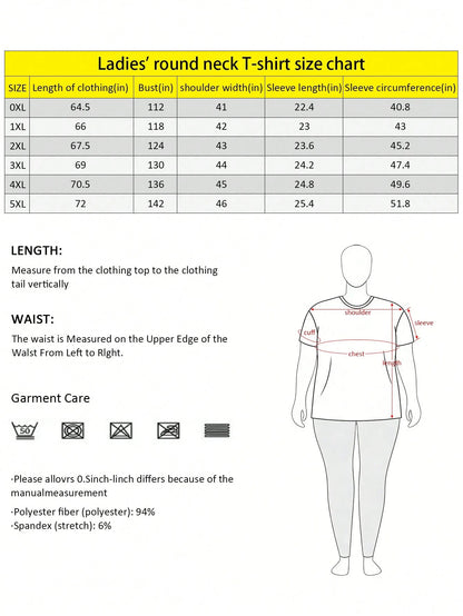 Plus Size Women's Summer Casual Vacation Daily Commute Butterfly Print Loose Fit T-Shirt, Suitable For Summer Holiday, Beach, Vacation, Spring, Valentine's Day, Carnival, Mother's Day Gift; Mom Gift