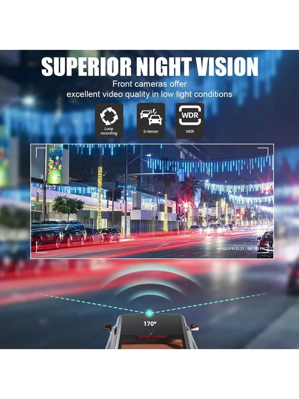 Podofo 360° Dash Cam Front And Rear Inside,4 Channel 3" IPS Touchscreen Dash Cam Front And Rear Inside Left Right,4*1080P Dash Camera With 8 IR Night Vision,Loop Recording,G-Sensor,24 Hours Recording