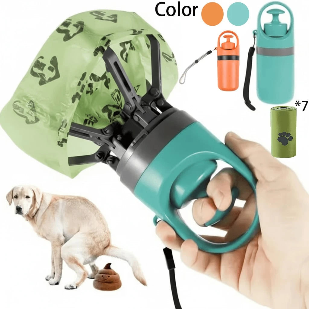 Portable Dog Feces Cleaner, Non-Contact Dog Waste Cleaner, Suitable For Small And Large Dogs, With Garbage Bag Additions And Dog Poop Bag, Without Battery