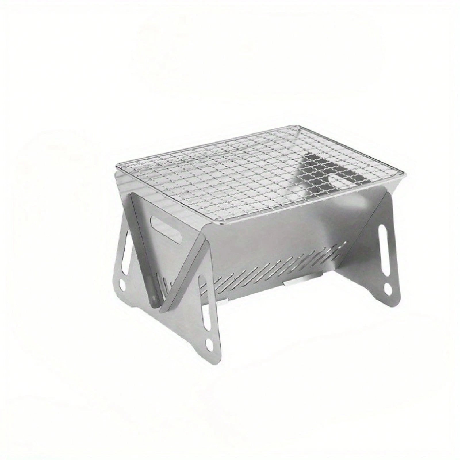 Portable Folding Campfire Stove- Stainless Steel Outdoor BBQ Grill And Fire Pit For Camping, Backyard, Picnics- Lightweight And Durable, Easy To Assemble And Disassemble, Portable Camping Stove, Pic