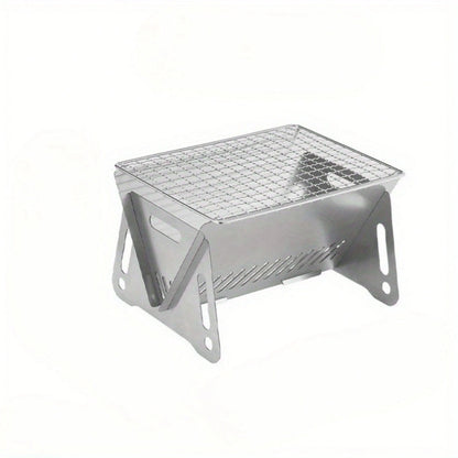 Portable Folding Campfire Stove- Stainless Steel Outdoor BBQ Grill And Fire Pit For Camping, Backyard, Picnics- Lightweight And Durable, Easy To Assemble And Disassemble, Portable Camping Stove, Pic