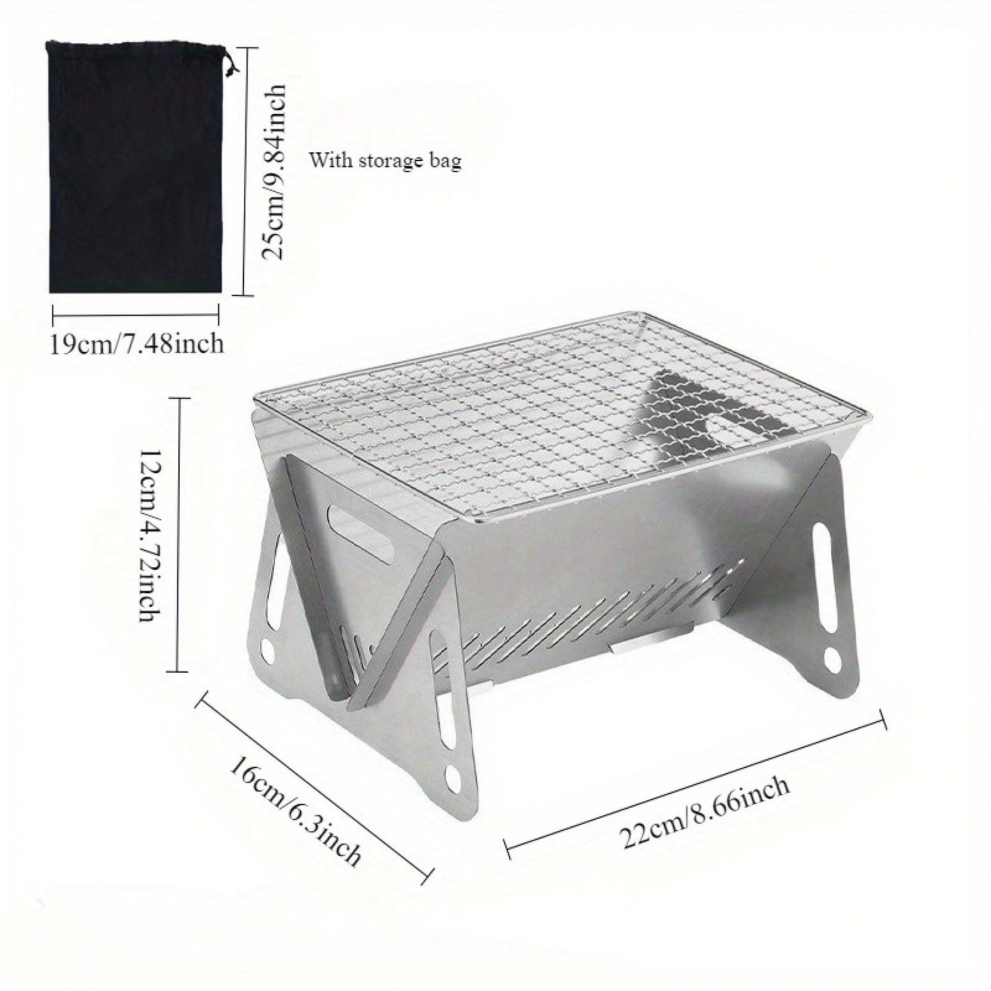 Portable Folding Campfire Stove- Stainless Steel Outdoor BBQ Grill And Fire Pit For Camping, Backyard, Picnics- Lightweight And Durable, Easy To Assemble And Disassemble, Portable Camping Stove, Pic