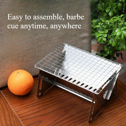 Portable Folding Campfire Stove- Stainless Steel Outdoor BBQ Grill And Fire Pit For Camping, Backyard, Picnics- Lightweight And Durable, Easy To Assemble And Disassemble, Portable Camping Stove, Pic