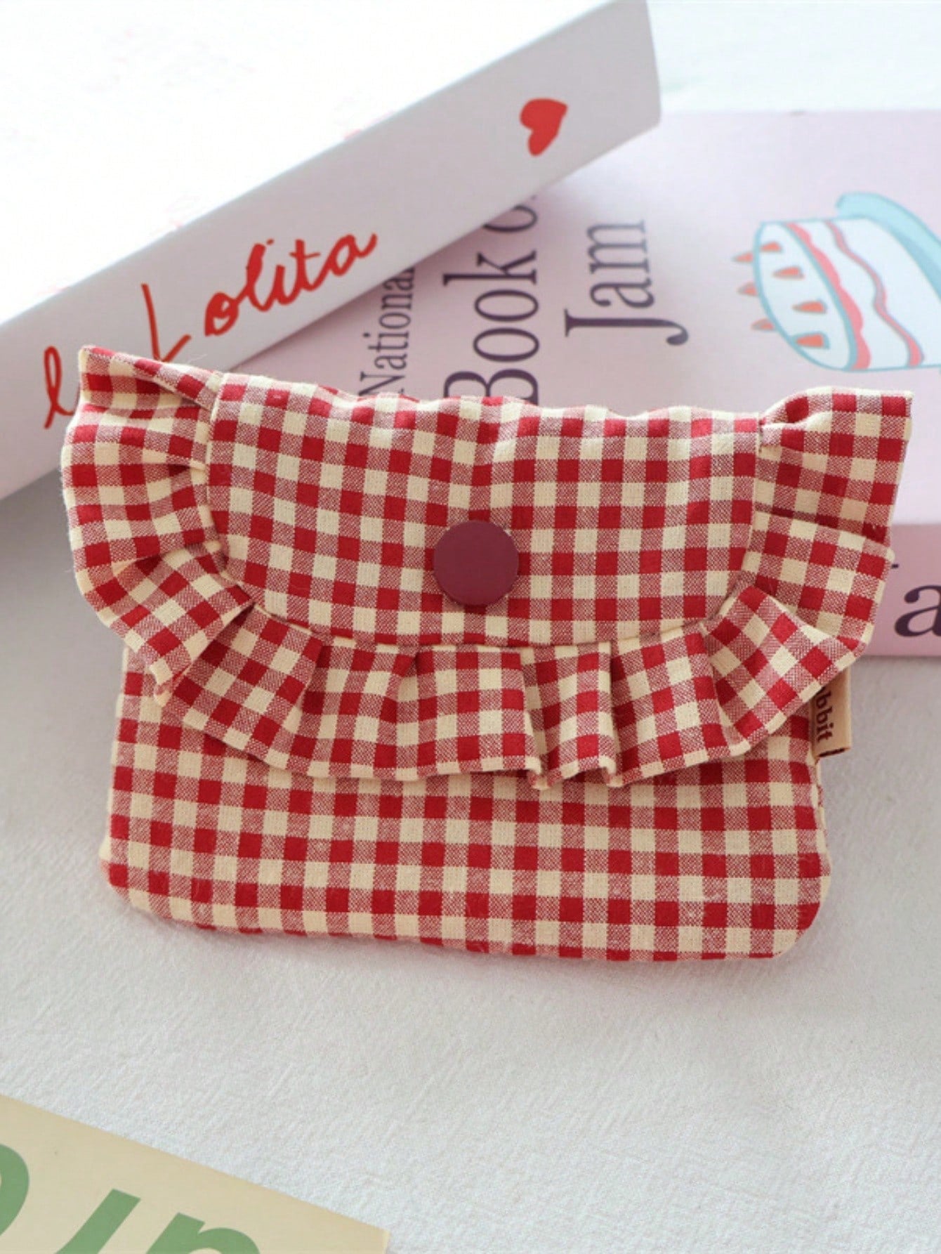 Portable Lace Plaid Coin Purse, Cute Ladies' Carry-On Makeup And Essentials Organizer Pouch, Travel Toiletry Bag And Document Holder, Fashionable Mini Wallet, Key Chain Coin Pouch, Autumn Travel Walle