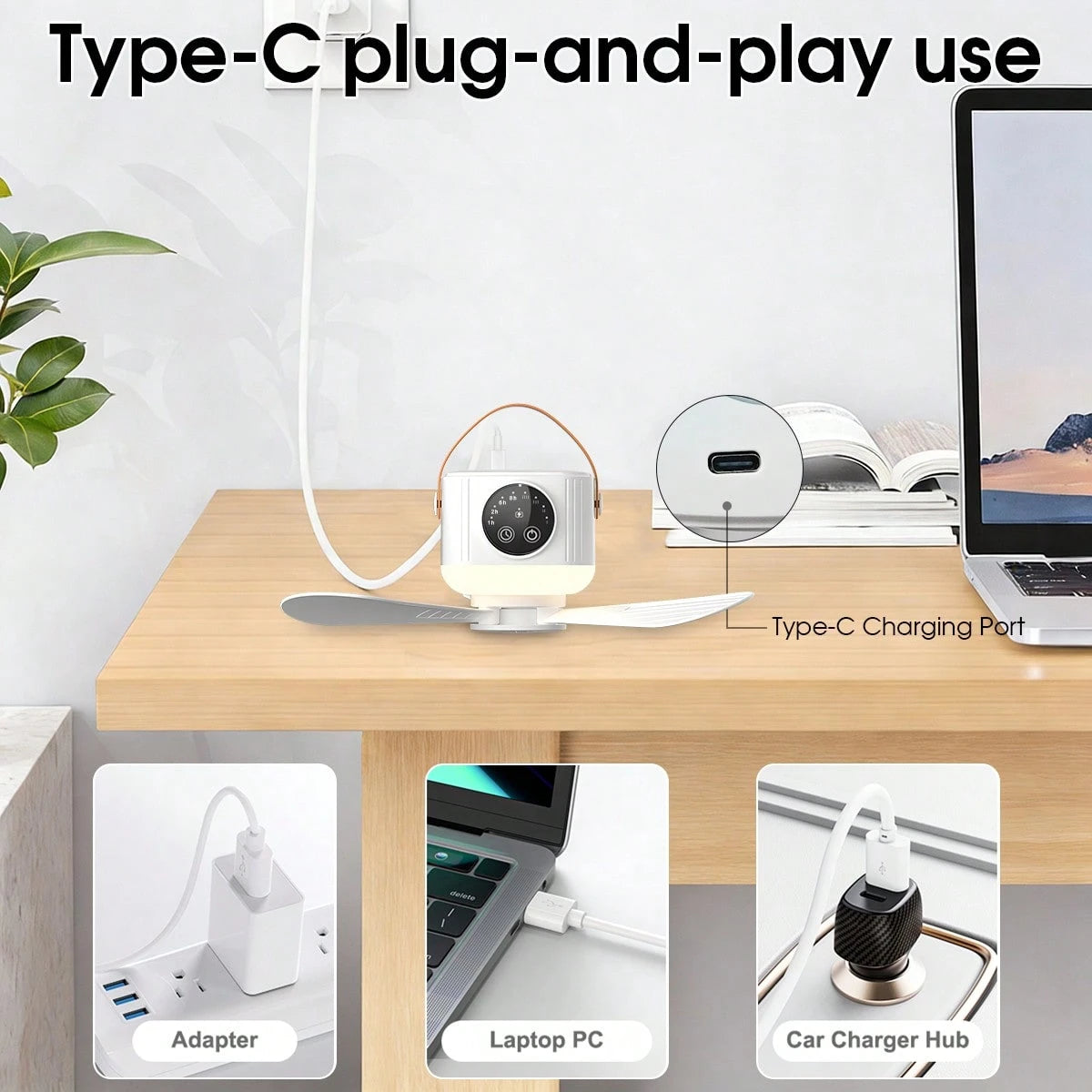 Portable LED Camping Light With Fan, Remote Control, Smart Timer, Rechargeable Hanging Fan, Suitable For Outdoor Camping, Travel, Bedroom, Dorm, Back To School, Summer Cooling Essential, Multi-Functio