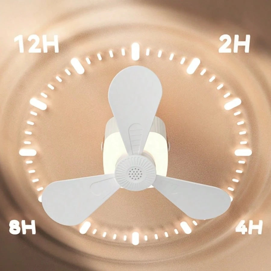 Portable LED Camping Light With Fan, Remote Control, Smart Timer, Rechargeable Hanging Fan, Suitable For Outdoor Camping, Travel, Bedroom, Dorm, Back To School, Summer Cooling Essential, Multi-Functio