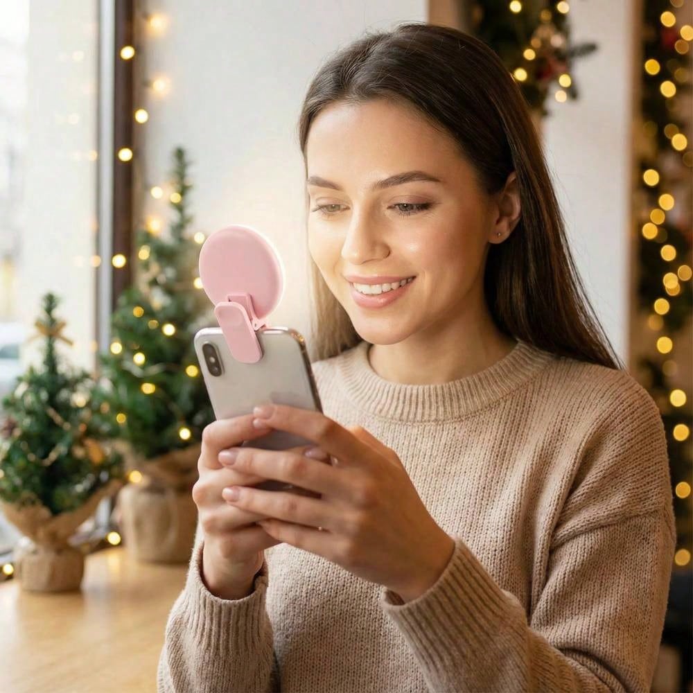Portable LED Selfie Ring Light Mirror Lamp, Portable Lighting Lamp, Beauty Halo Light For Photography, Live Streaming Clip Light Selfie Light, LED Light, Night Light, Reading Light, Suitable For Campi
