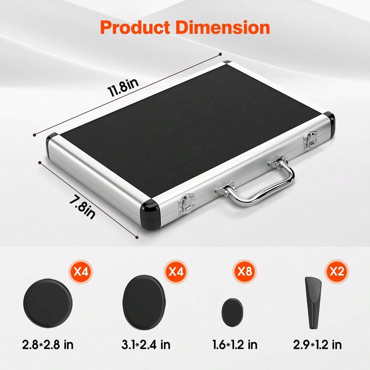 Portable Massage Stone Warmer, 18pcs Hot Stone Massage Set, Electric Rock Heater Kit, Dry Heating Box For SPA Center, Beauty Salon, Travel & Home Use