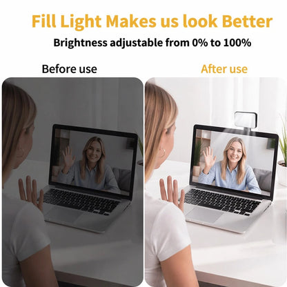 Portable Selfie Fill Light With Clip, Suitable For Phone Camera, Video Conference, 3 Lighting Modes, Rechargeable, Compact, Fit For Laptop/Phone/Tablet/Zoom Call/Makeup, Ideal For Selfie And Live Stre