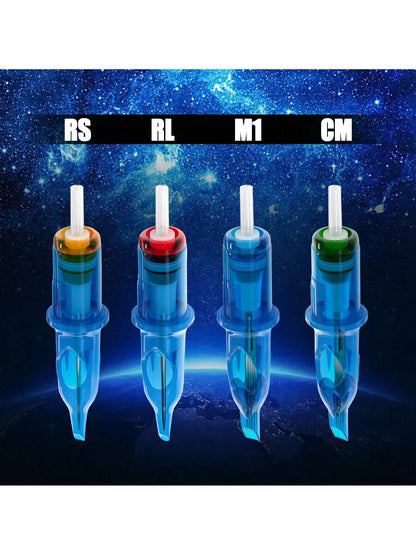 POSEIDON 50pcs/Box Disposable Mixed Size Tattoo Needles, Standard Round Liner Needles, Suitable For Tattoo Artists And Beginners, Body Art Tattoo Supplies