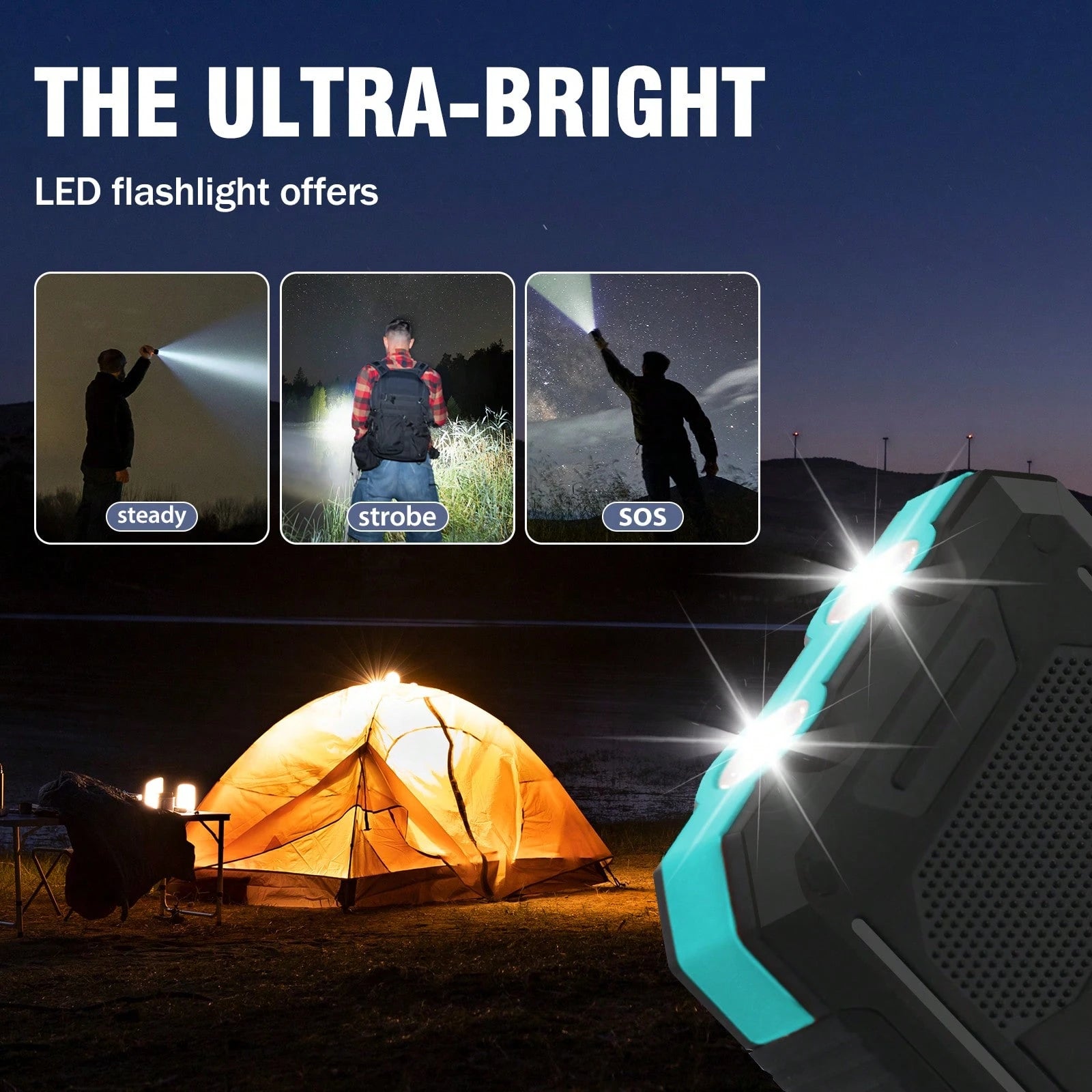Power-Bank-Solar-Charger- 8000mAh Portable Charger,Solar Power Bank,External Battery Pack, Built-In Super Bright Flashlight,Solar Charger For Cell Phone, Portable Solar Power Bank,Dual-Purpose Char