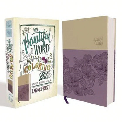 Pre-Owned NIV, Beautiful Word Coloring Bible, Large Print, Imitation Leather, Purple/Tan (Hardcover) By Zondervan