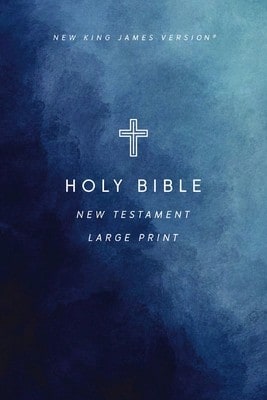 Pre-Owned NKJV Large Print Outreach New Testament Bible, Cross Softcover, Comfort Print (Paperback) By Thomas Nelson