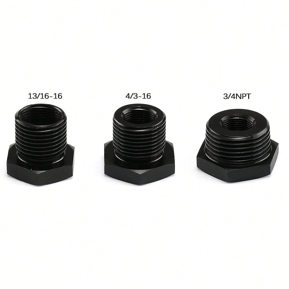 Precision-Cut 3-Pack Oil Filter Thread Adapters, Anti-Corrosion 1/2-28 To 3/4-16/13/16-16/3/4-16, Leak-Proof Engine Oil Filter Connector, Universal Fit
