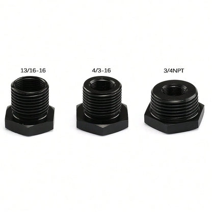 Precision-Cut 3-Pack Oil Filter Thread Adapters, Anti-Corrosion 1/2-28 To 3/4-16/13/16-16/3/4-16, Leak-Proof Engine Oil Filter Connector, Universal Fit