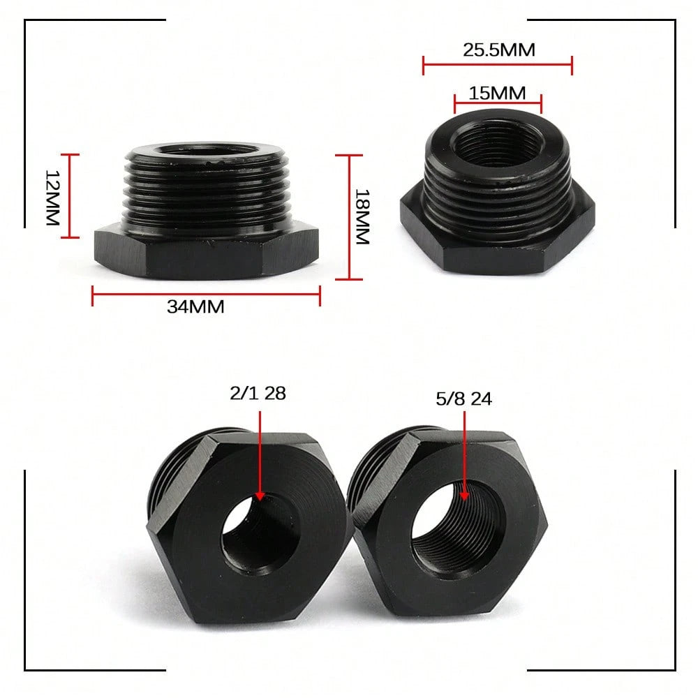 Precision-Cut 3-Pack Oil Filter Thread Adapters, Anti-Corrosion 1/2-28 To 3/4-16/13/16-16/3/4-16, Leak-Proof Engine Oil Filter Connector, Universal Fit