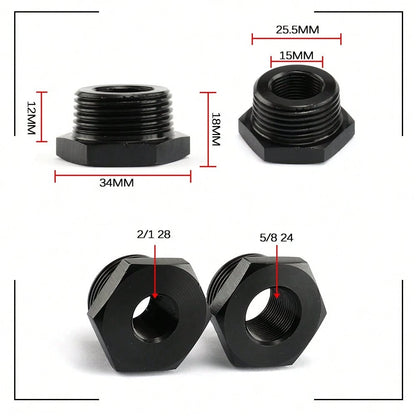 Precision-Cut 3-Pack Oil Filter Thread Adapters, Anti-Corrosion 1/2-28 To 3/4-16/13/16-16/3/4-16, Leak-Proof Engine Oil Filter Connector, Universal Fit