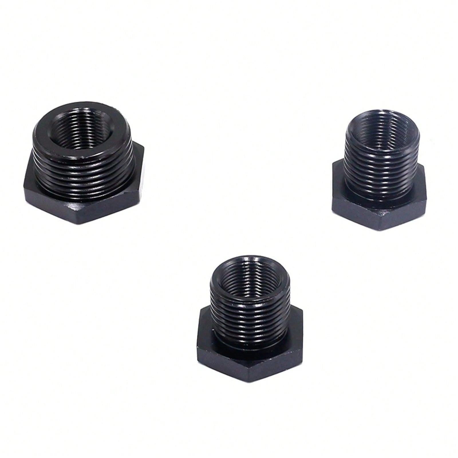 Precision-Cut 3-Pack Oil Filter Thread Adapters, Anti-Corrosion 1/2-28 To 3/4-16/13/16-16/3/4-16, Leak-Proof Engine Oil Filter Connector, Universal Fit