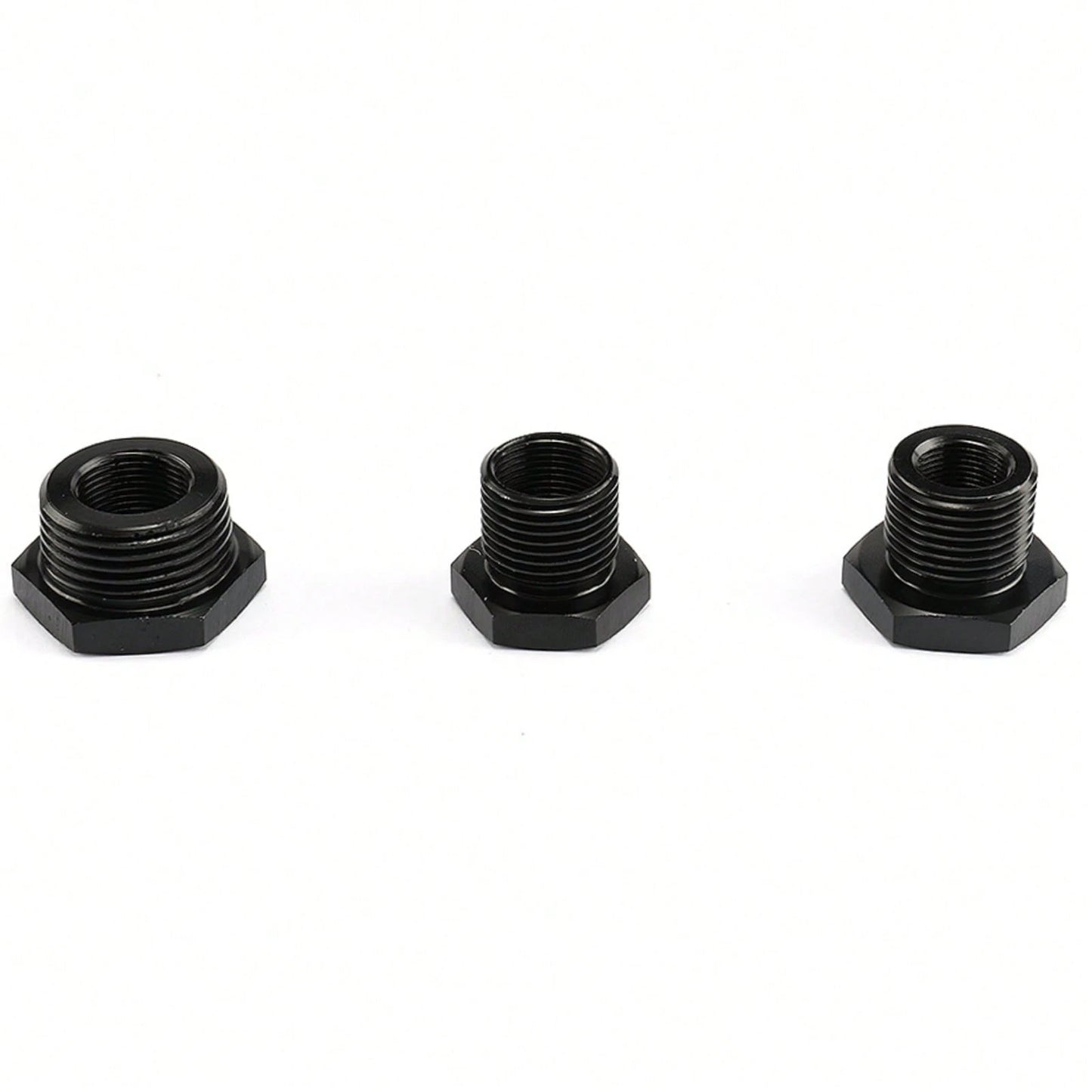 Precision-Cut 3-Pack Oil Filter Thread Adapters, Anti-Corrosion 1/2-28 To 3/4-16/13/16-16/3/4-16, Leak-Proof Engine Oil Filter Connector, Universal Fit