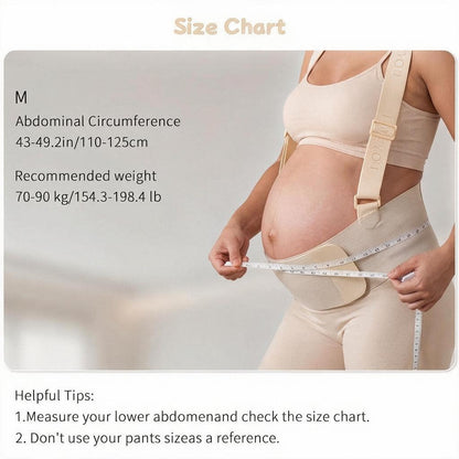 Pregnancy Belly Band, Pregnancy Support Belt With Shoulder Strap, Adjustable Maternity Belt, Highly Elastic And Breathable Fabric Easy To Wear (Beige)