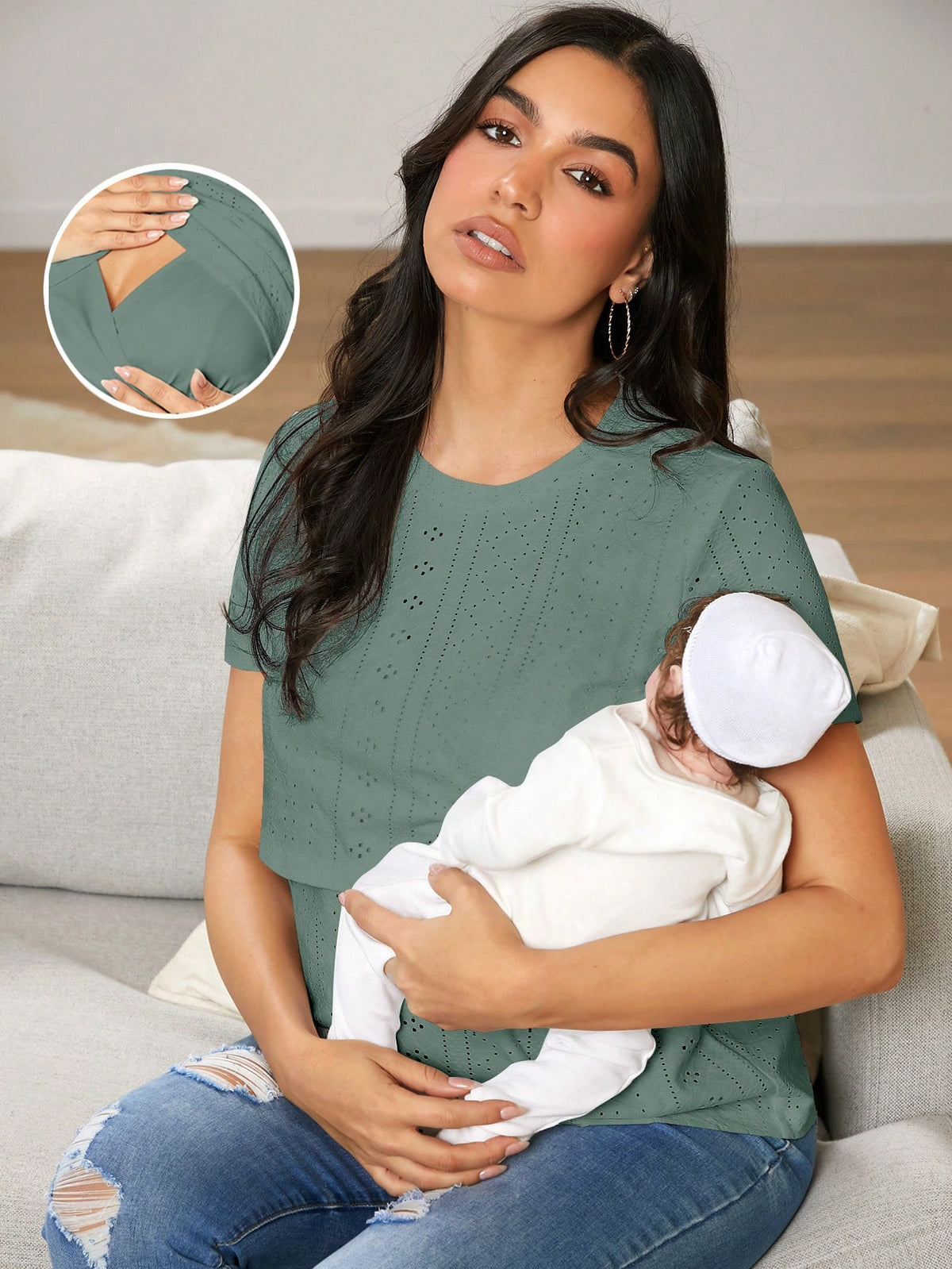 Pregnant Women's Home Nursing Top Simple Round Neck T-Shirt For Maternity World Cup