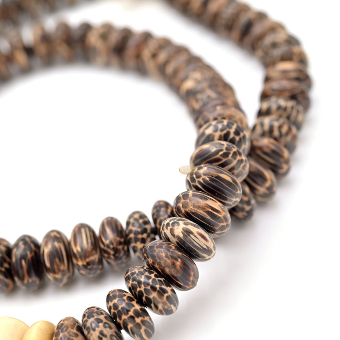 Premium Liwung Wood Tasbih 99ct - Natural Dark Brown 5x11mm Oval-shaped Wooden Beads