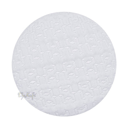 Premium White Padded Malawi Kufis - Handmade Round Embroidered Ghalib Motif Muslim Prayer Caps