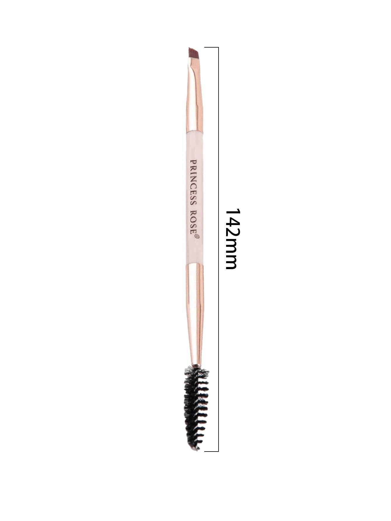 Princess Rose 3pcs Rose Princess Portable Pink Double-Ended Eyebrow Brush, Eyelash Brush, Eye Makeup Brush Set, Soft Bristles With No Skin Irritation, Dual-Ended Design For Convenient Application, Sui