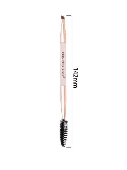 Princess Rose 3pcs Rose Princess Portable Pink Double-Ended Eyebrow Brush, Eyelash Brush, Eye Makeup Brush Set, Soft Bristles With No Skin Irritation, Dual-Ended Design For Convenient Application, Sui