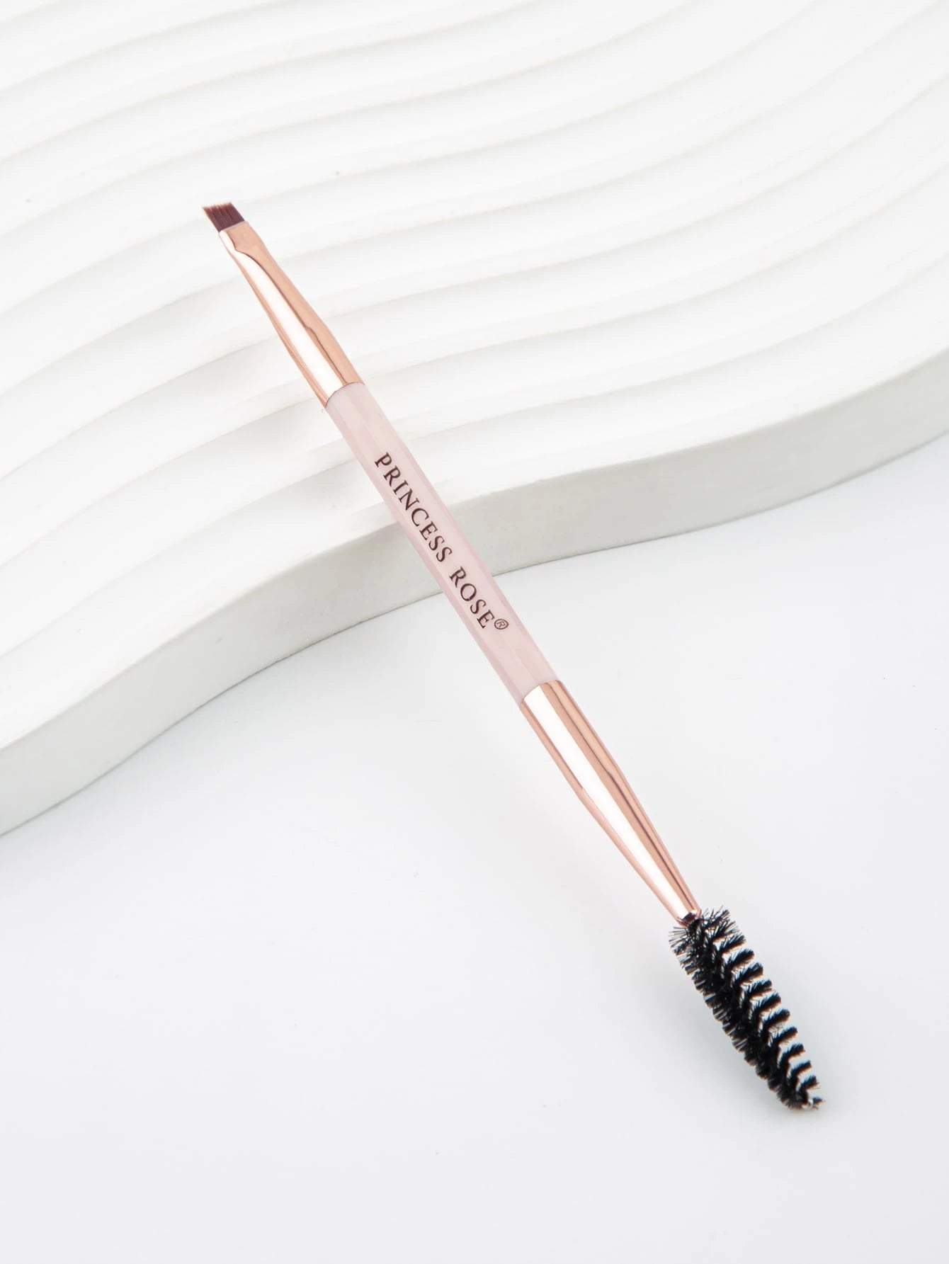 Princess Rose 3pcs Rose Princess Portable Pink Double-Ended Eyebrow Brush, Eyelash Brush, Eye Makeup Brush Set, Soft Bristles With No Skin Irritation, Dual-Ended Design For Convenient Application, Sui