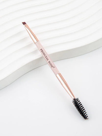 Princess Rose 3pcs Rose Princess Portable Pink Double-Ended Eyebrow Brush, Eyelash Brush, Eye Makeup Brush Set, Soft Bristles With No Skin Irritation, Dual-Ended Design For Convenient Application, Sui